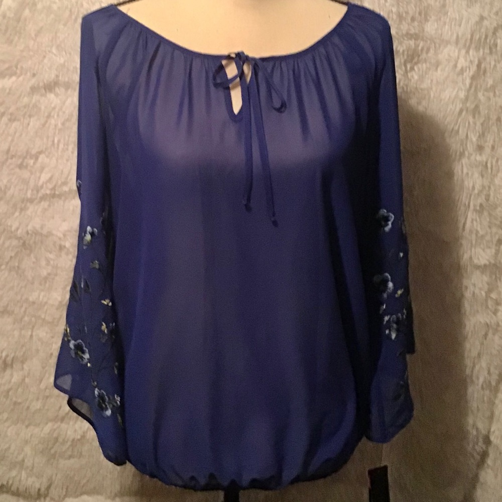 NWT  ALYX Cobalt Blue Chiffon Blouse